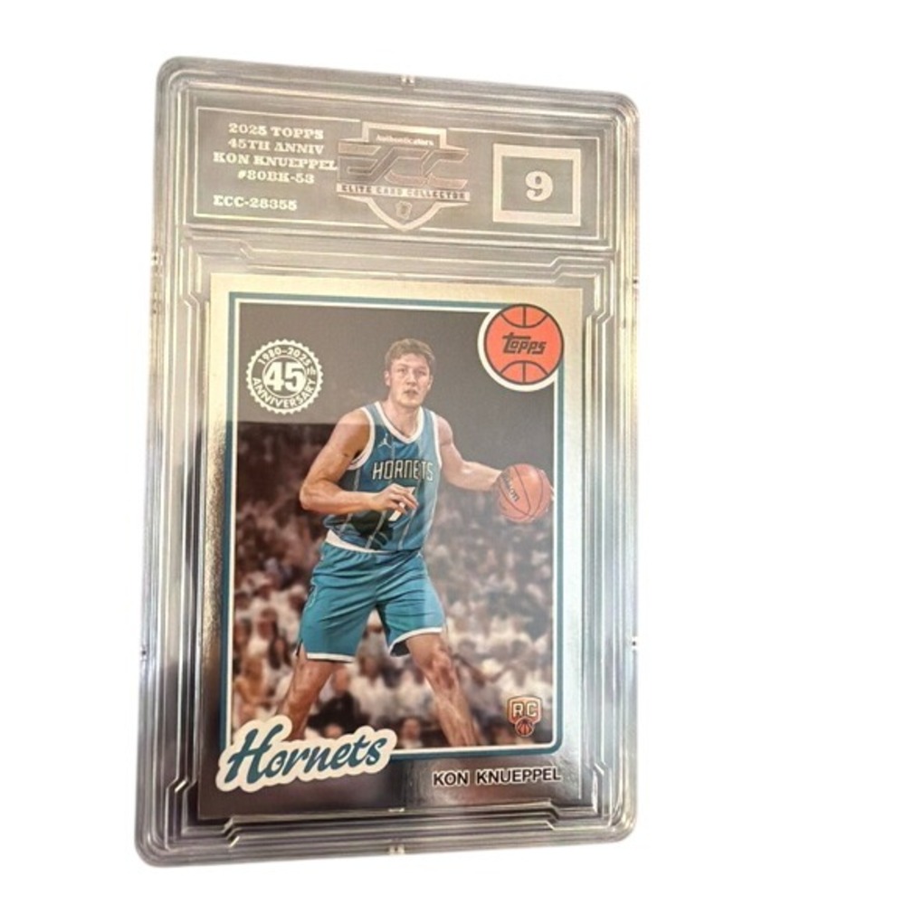 2025 Topps Kon Knueppel 45th Anniv Rookie Card #80BK-53 ECC 9 Mint Hornets RC